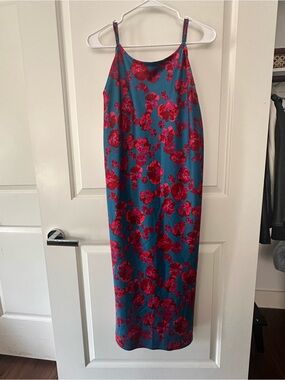 A New Day Floral Satin Midi Slip Dress – XL